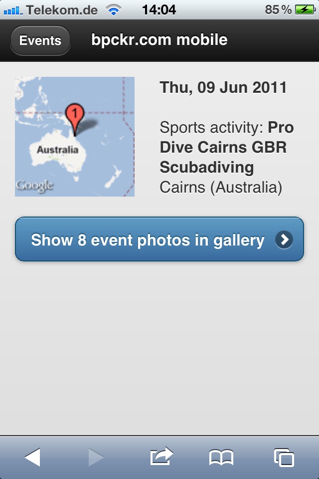 Sports activity check-in for scuba diving at Great Barrier Reef