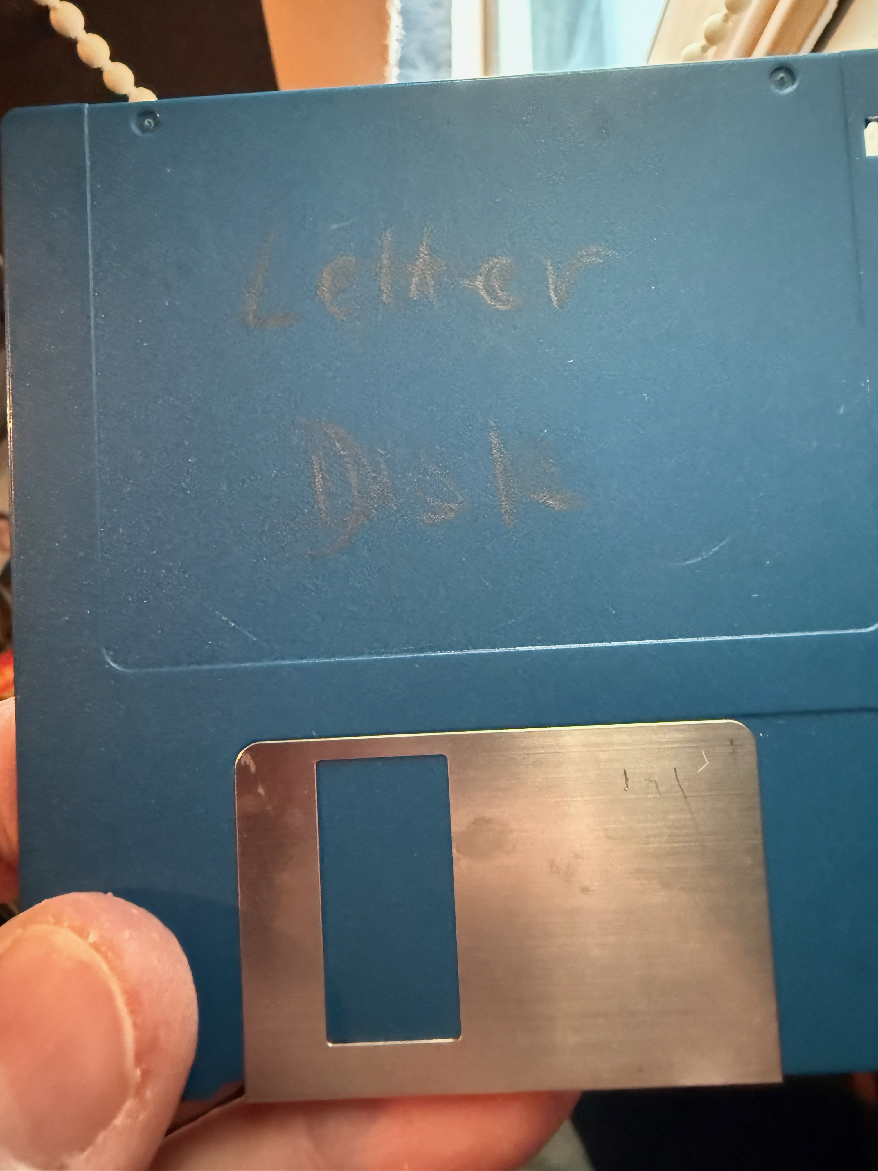A letter disk — 3.5 inch floppy labeled 'Letter Disk'